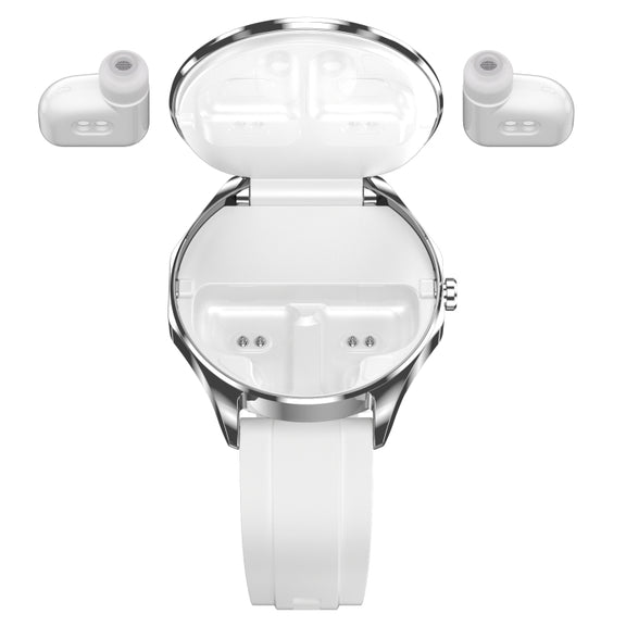 X20 1.43 inch IP67 Water-resistant 2 in 1 Bluetooth Earphone Smart Watch(White)