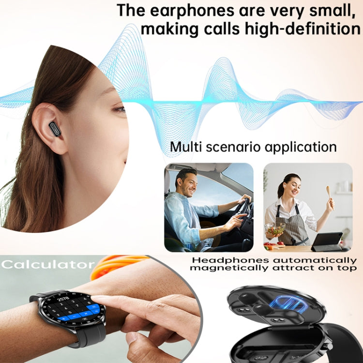 X20 1.43 inch IP67 Water-resistant 2 in 1 Bluetooth Earphone Smart Watch(Black)