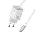 USAMS CC261 20W GaN Mini Type-C / USB-C Dual Port Fast Charger with Cable, EU Plug(White) - free shipping - PMC TechLife - Order now!