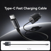 USAMS CC264 30W GaN Mini Type-C / USB-C Dual Port Fast Charger with Cable, EU Plug(White)