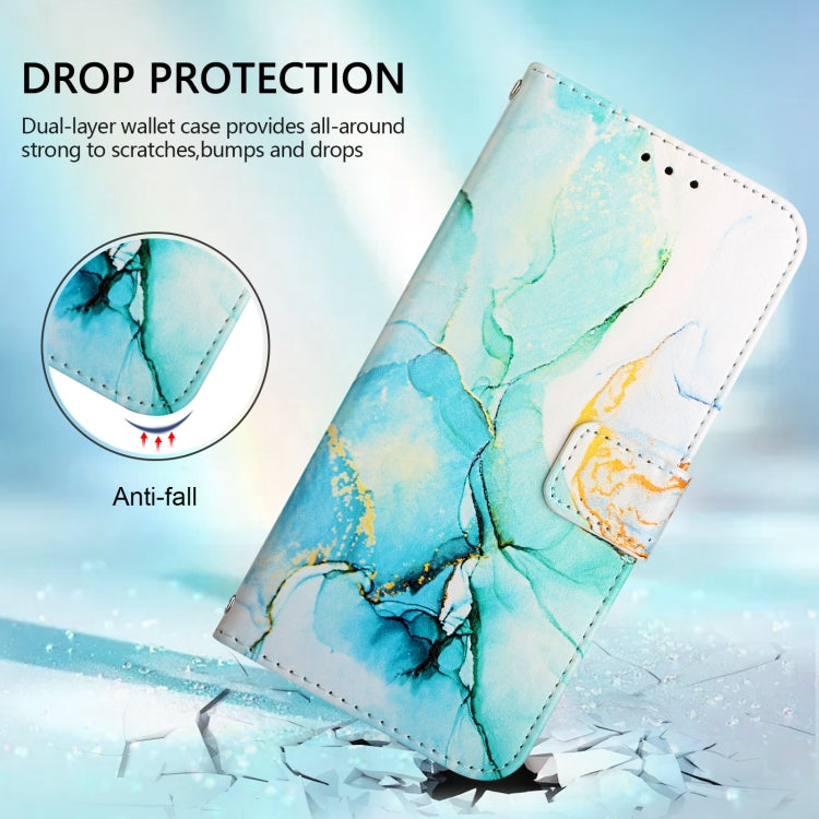 For Doogee N55 Plus PT003 Marble Pattern Flip Leather Phone Case(Green)