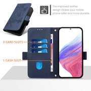 For Doogee N55 Plus Embossed Rose RFID Anti-theft Leather Phone Case(Dark Blue)