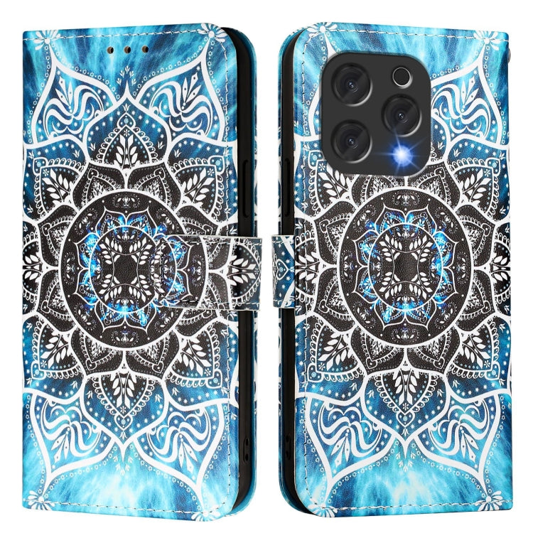For Doogee N55 Plus Colored Drawing Pattern Plain Weave Leather Phone Case(Undersea Mandala)