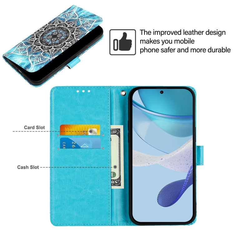 For Doogee N55 Plus Colored Drawing Pattern Plain Weave Leather Phone Case(Undersea Mandala)