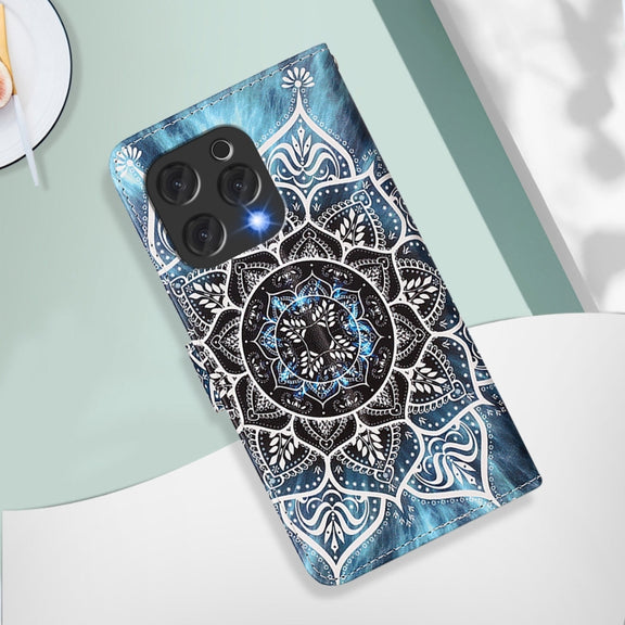 For Doogee N55 Plus Colored Drawing Pattern Plain Weave Leather Phone Case(Undersea Mandala)