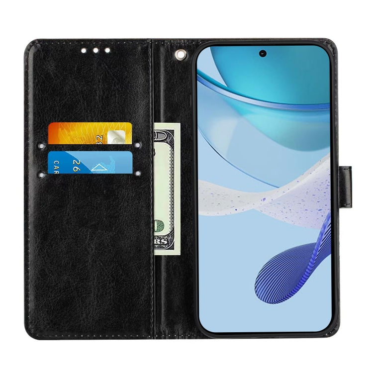 For Doogee N55 Plus Colored Drawing Pattern Plain Weave Leather Phone Case(Black And White Tiger)