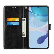 For Doogee N55 Plus Colored Drawing Pattern Plain Weave Leather Phone Case(Black And White Tiger)