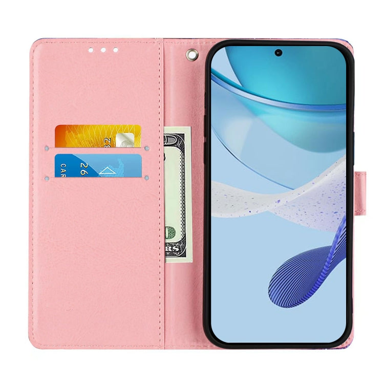 For Doogee N55 Plus Colored Drawing Pattern Plain Weave Leather Phone Case(Baby Panda)