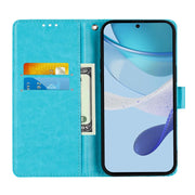For Doogee N55 Plus Colored Drawing Pattern Plain Weave Leather Phone Case(Love Butterfly)