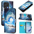 For Doogee N55 Plus Colored Drawing Pattern Plain Weave Leather Phone Case(Waves And Sun) - More Brand by PMC TechLife | Online Shopping South Africa | PMC TechLife | Buy Now Pay Later Mobicred