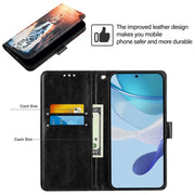 For Doogee N55 Plus Colored Drawing Pattern Plain Weave Leather Phone Case(Cats And Tigers)