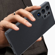 For Samsung Galaxy S25 Ultra 5G Ultra-thin Plain Skin Leather Phone Case(Orange)