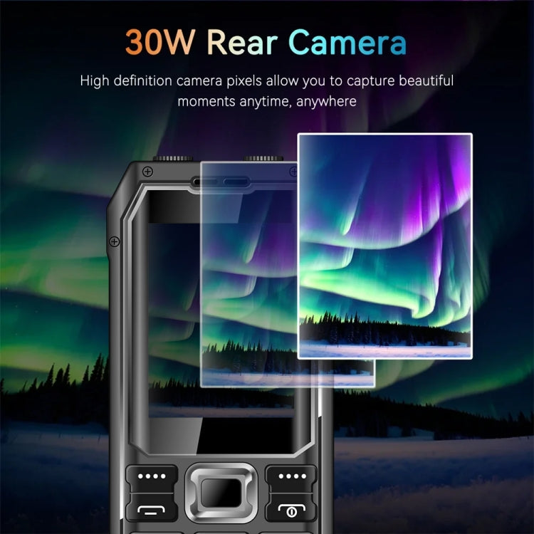 Q6000 Elder Keypad Phone, 2.4 inch, 6800mAh, Dual Flashlights, 21 Keys, SOS, FM, Dual SIM, GSM, Plug:EU Plug(Black)