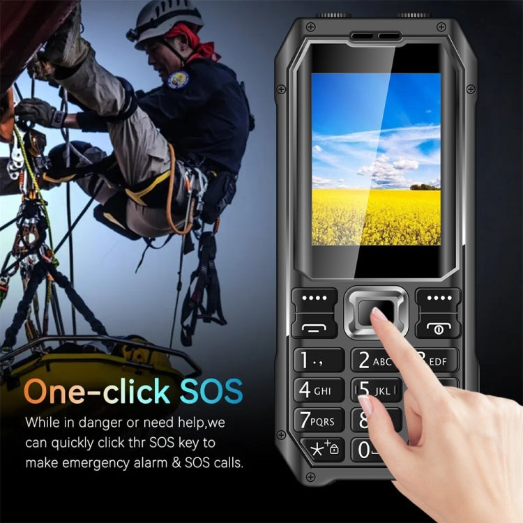 Q6000 Elder Keypad Phone, 2.4 inch, 6800mAh, Dual Flashlights, 21 Keys, SOS, FM, Dual SIM, GSM, Plug:EU Plug(Black)