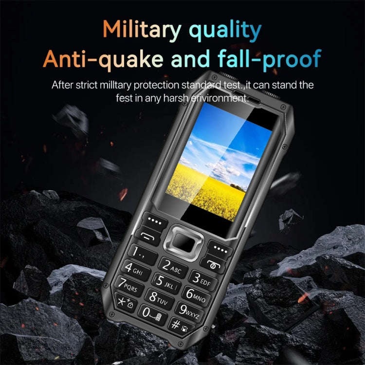Q6000 Elder Keypad Phone, 2.4 inch, 6800mAh, Dual Flashlights, 21 Keys, SOS, FM, Dual SIM, GSM, Plug:EU Plug(Black)
