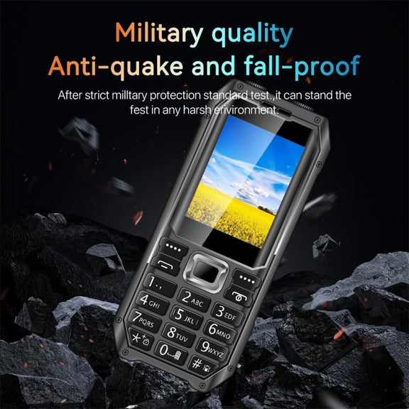 Q6000 Elder Keypad Phone, 2.4 inch, 6800mAh, Dual Flashlights, 21 Keys, SOS, FM, Dual SIM, GSM, Plug:EU Plug(Black)