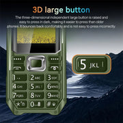 Q6000 Elder Keypad Phone, 2.4 inch, 6800mAh, Dual Flashlights, 21 Keys, SOS, FM, Dual SIM, GSM, Plug:EU Plug(Green)