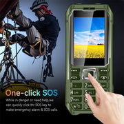 Q6000 Elder Keypad Phone, 2.4 inch, 6800mAh, Dual Flashlights, 21 Keys, SOS, FM, Dual SIM, GSM, Plug:EU Plug(Green)