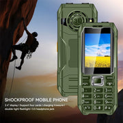 Q6000 Elder Keypad Phone, 2.4 inch, 6800mAh, Dual Flashlights, 21 Keys, SOS, FM, Dual SIM, GSM, Plug:EU Plug(Green)