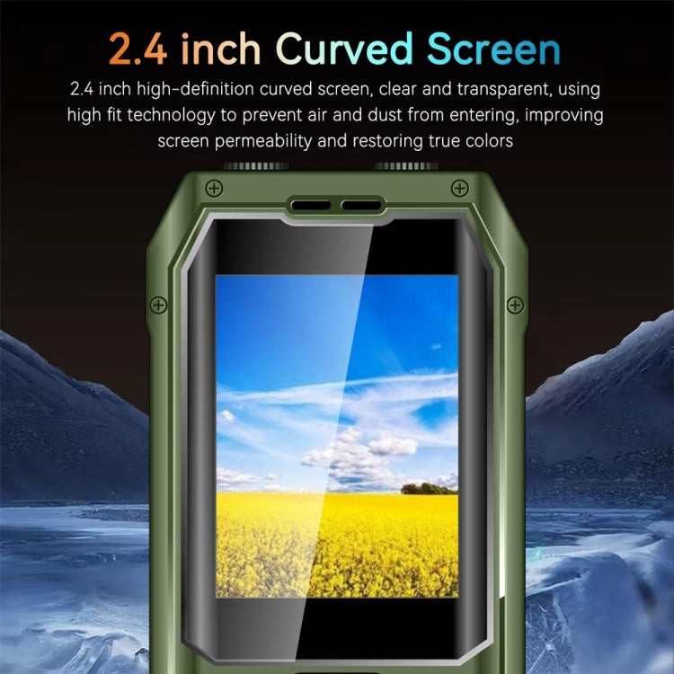 Q6000 Elder Keypad Phone, 2.4 inch, 6800mAh, Dual Flashlights, 21 Keys, SOS, FM, Dual SIM, GSM, Plug:EU Plug(Green)