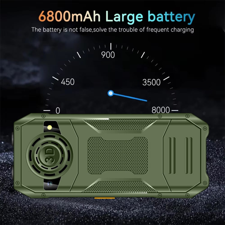 Q6000 Elder Keypad Phone, 2.4 inch, 6800mAh, Dual Flashlights, 21 Keys, SOS, FM, Dual SIM, GSM, Plug:EU Plug(Green)