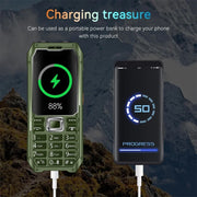 Q6000 Elder Keypad Phone, 2.4 inch, 6800mAh, Dual Flashlights, 21 Keys, SOS, FM, Dual SIM, GSM, Plug:EU Plug(Green)