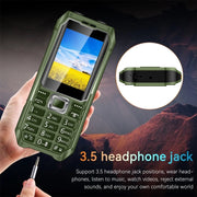 Q6000 Elder Keypad Phone, 2.4 inch, 6800mAh, Dual Flashlights, 21 Keys, SOS, FM, Dual SIM, GSM, Plug:EU Plug(Green)