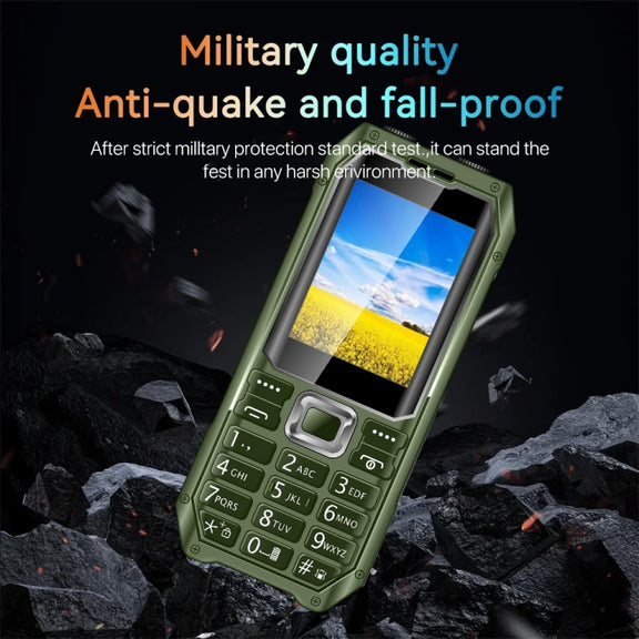 Q6000 Elder Keypad Phone, 2.4 inch, 6800mAh, Dual Flashlights, 21 Keys, SOS, FM, Dual SIM, GSM, Plug:EU Plug(Green)