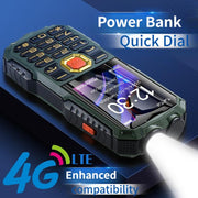 Q7+ 4G Elder Keypad Rugged Phone, 1.77 inch, 16800mAh, 21 Keys,  SOS, FM, Network: 4G, Dual SIM(Black)