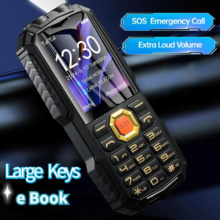 Q7+ 4G Elder Keypad Rugged Phone, 1.77 inch, 16800mAh, 21 Keys,  SOS, FM, Network: 4G, Dual SIM(Black)