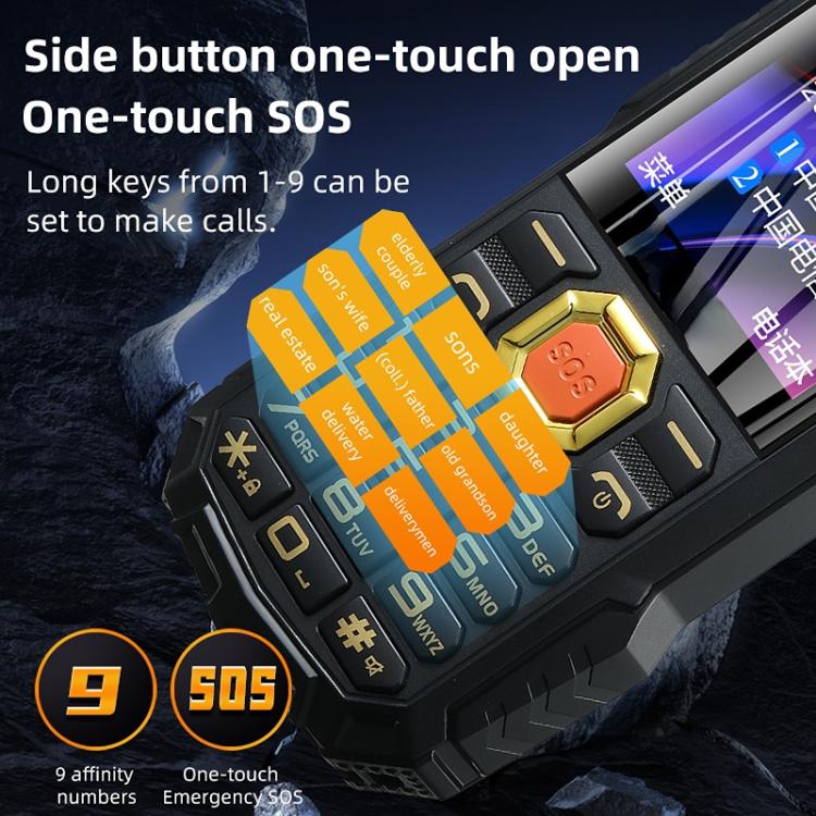 Q7+ 4G Elder Keypad Rugged Phone, 1.77 inch, 16800mAh, 21 Keys,  SOS, FM, Network: 4G, Dual SIM(Black)