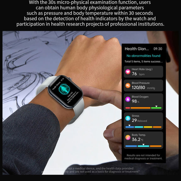 ET587 1.95 inch AMOLED Screen Smart Watch, ECG Electrocardiogram/Blood Sugar Monitoring(Blue)