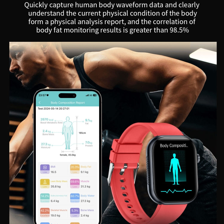 ET587 1.95 inch AMOLED Screen Smart Watch, ECG Electrocardiogram/Blood Sugar Monitoring(Blue)