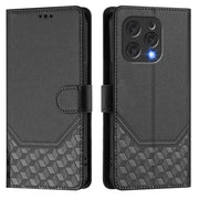 For Doogee N55 Plus Honeycomb Embossing RFID Leather Phone Case(Black)