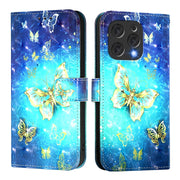 For Doogee N55 Plus 3D Painting Horizontal Flip Leather Phone Case(Golden Butterfly)