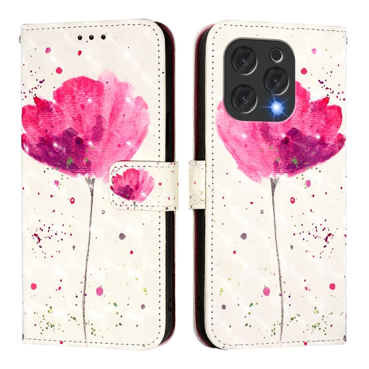 For Doogee N55 Plus 3D Painting Horizontal Flip Leather Phone Case(Flower)