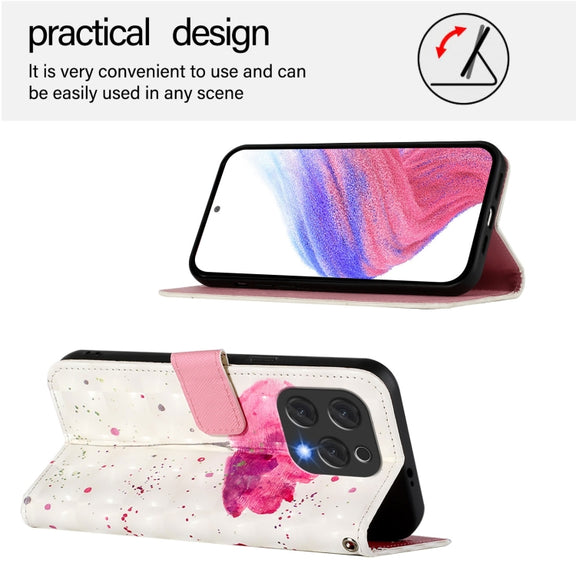 For Doogee N55 Plus 3D Painting Horizontal Flip Leather Phone Case(Flower)