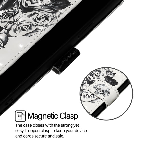 For Doogee N55 Plus 3D Painting Horizontal Flip Leather Phone Case(Skull)