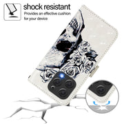 For Doogee N55 Plus 3D Painting Horizontal Flip Leather Phone Case(Skull)