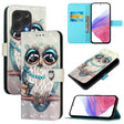 For Doogee N55 Plus 3D Painting Horizontal Flip Leather Phone Case(Grey Owl) - More Brand by PMC TechLife | Online Shopping South Africa | PMC TechLife | Buy Now Pay Later Mobicred