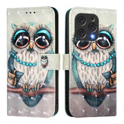 For Doogee N55 Plus 3D Painting Horizontal Flip Leather Phone Case(Grey Owl)