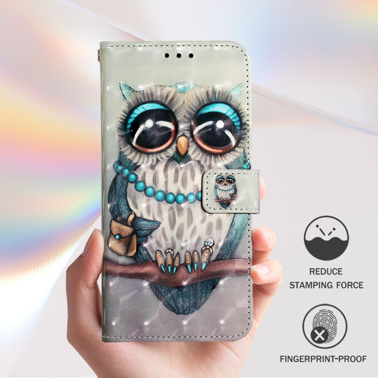 For Doogee N55 Plus 3D Painting Horizontal Flip Leather Phone Case(Grey Owl)