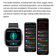 ET593 1.75 inch IPS Square Screen Smart Watch, ECG Electrocardiogram / Blood Sugar Monitoring(Red)