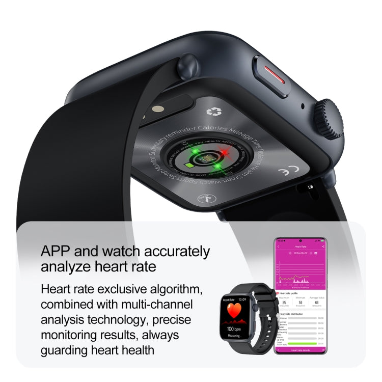 T92 1.81 inch IPS Square Screen Smart Watch, Heart Rate / Blood Oxygen / Blood Pressure(Red)