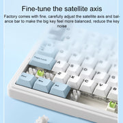 AULA F75 80 Keys Wired/2.4G/Bluetooth Three Model Customized RGB Mechanical Keyboard(White Blue Purple)