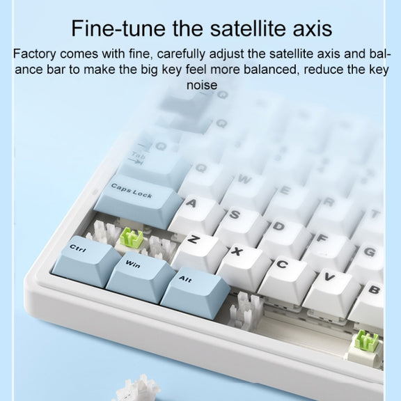 AULA F75 80 Keys Wired/2.4G/Bluetooth Three Model Customized RGB Mechanical Keyboard(White Blue Purple)
