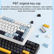AULA F75 80 Keys Wired/2.4G/Bluetooth Three Model Customized RGB Mechanical Keyboard(White Blue Purple)