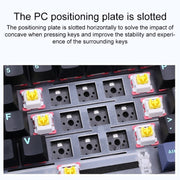 AULA F87 87 Keys Wired/2.4G/Bluetooth Three Model Customized RGB Mechanical Keyboard(White Black Green)