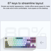 AULA F87 Pro 87 Keys Wired/2.4G/Bluetooth Three Model Customized RGB Mechanical Keyboard(Space Golden Shaft)