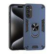 For Samsung Galaxy S25 5G Shockproof Metal Ring Holder Phone Case(Blue) - Galaxy S25 5G Cases by PMC Jewellery | Online Shopping South Africa | PMC Jewellery | Buy Now Pay Later Mobicred